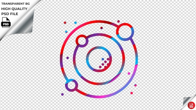 PSD système solaire design2 icône vectorielle rouge bleu violet ruban psd transparent