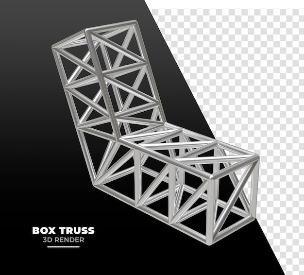 Système De Treillis Métallique En Rendu 3d Réaliste Sur Fond Transparent