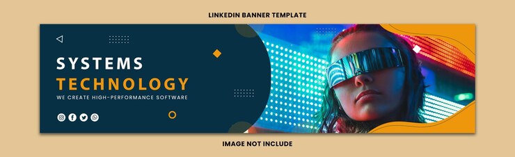 PSD systems software technology linkedin-banner design template-bild kostenlose vektor-illustration stock ph