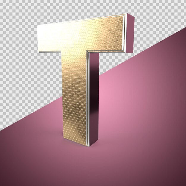 T alphabet 3d render