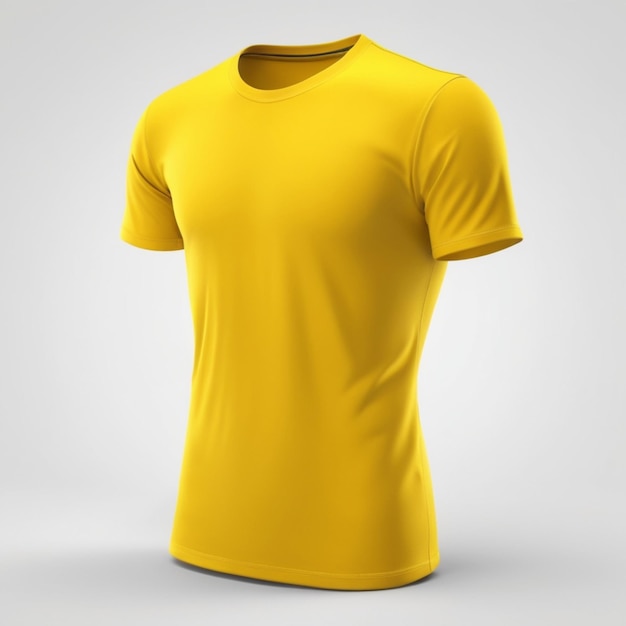 T-shirt amarelo psd em fundo branco