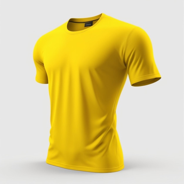 PSD t-shirt amarelo psd em fundo branco