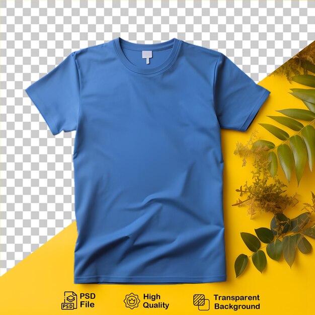 PSD t-shirt azul isolado em arquivo png de fundo transparente