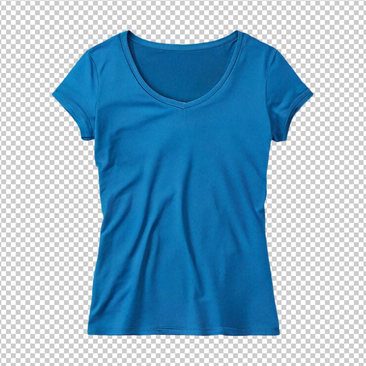 PSD t-shirt azul isolado isolado em fundo transparente