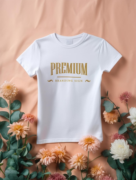 T-shirt bianca mockup design PSD