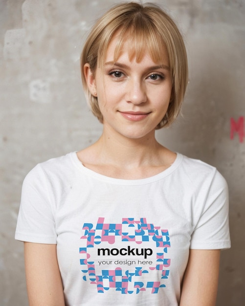 T-shirt bianca mockup tee design merch vetrina modello unisex streetwear branding estetico