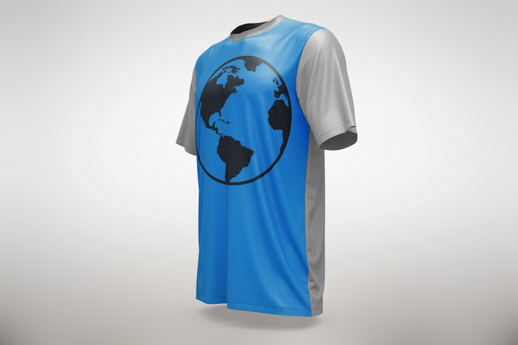 PSD le t-shirt bleu se moque