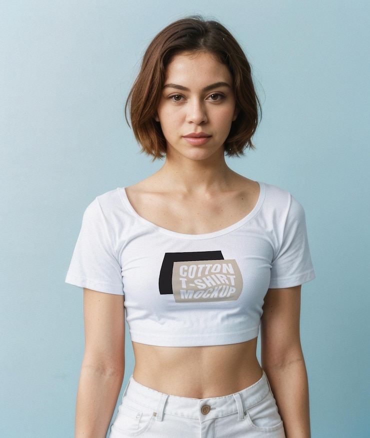 PSD t-shirt branco mockup tee design merch vitrine modelo unisex streetwear marca estética