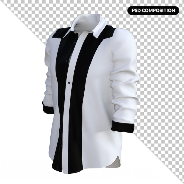 T-shirt colorblock isolado em 3D