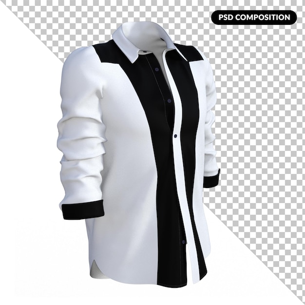 T-shirt colorblock isolado em 3D