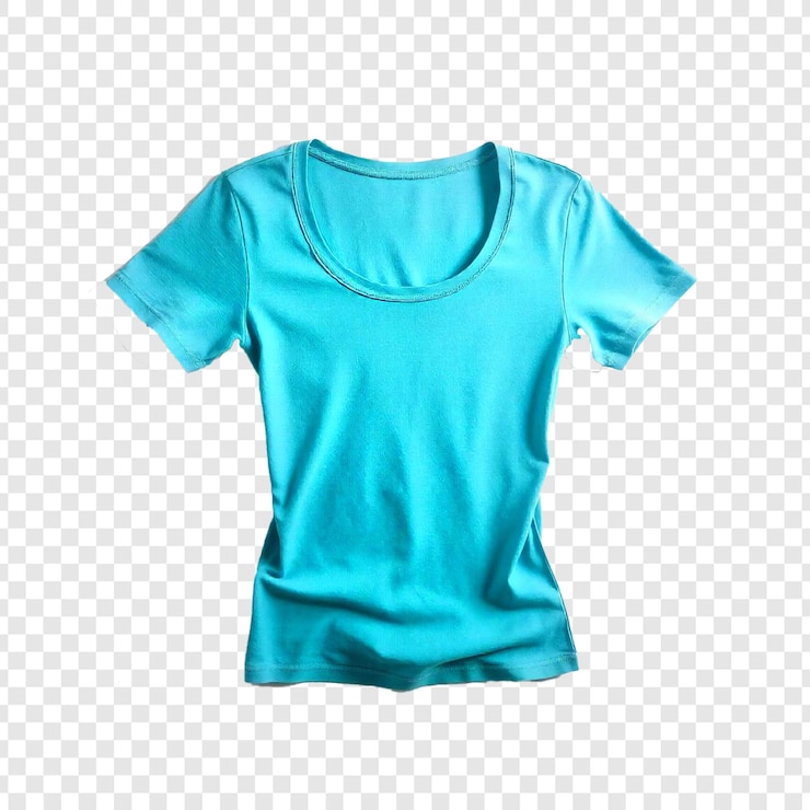 PSD t-shirt com cor azul isolada em fundo transparente