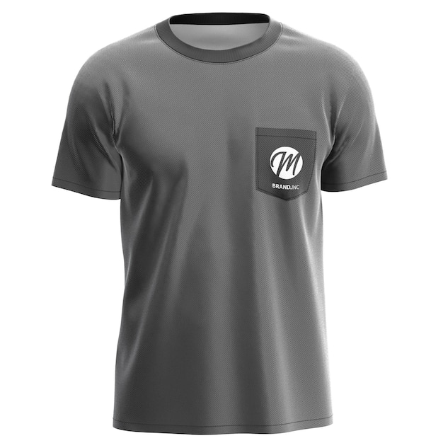 t-shirt con modello mockup tascabile