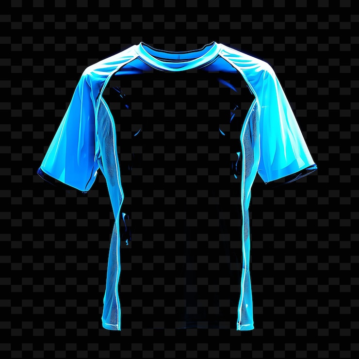 PSD t-shirt de beisebol com mangas de contraste feito com órgão de poliéster png roupa de moda de néon única