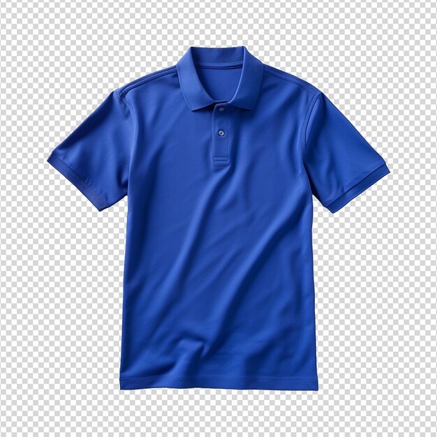 PSD t-shirt de polo azul de mangas curtas isolado em fundo transparente