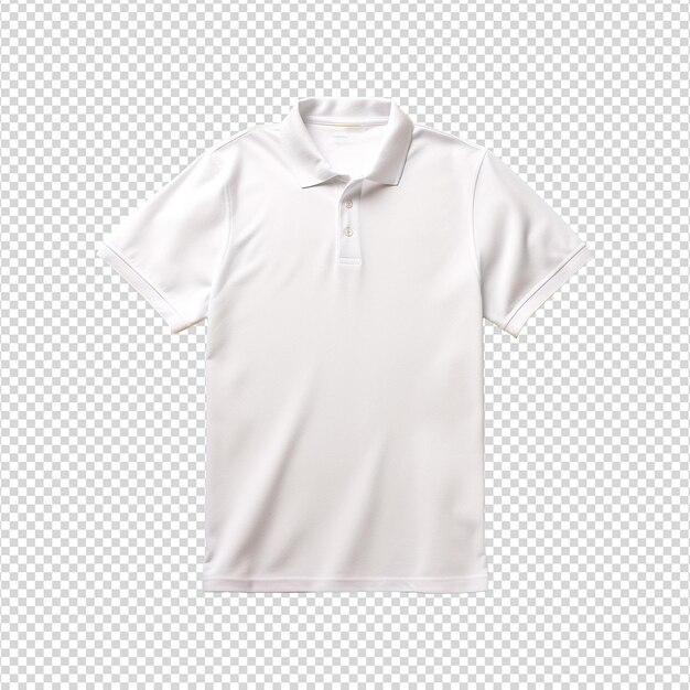 PSD t-shirt de polo branco de mangas curtas isolado em fundo transparente