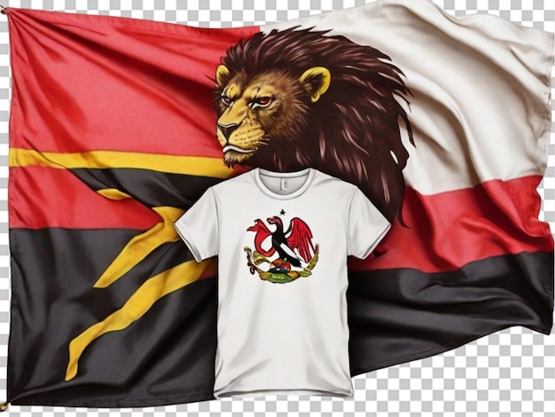 T-shirt Avec Le Drapeau De L'angola Sur Fond Transparent