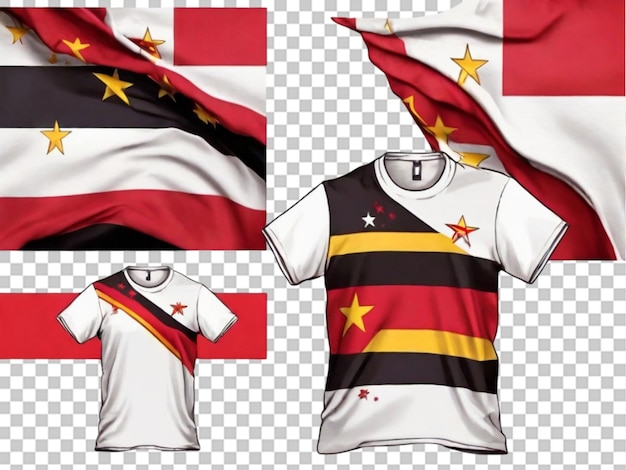 PSD t-shirt avec le drapeau de l'angola sur fond transparent