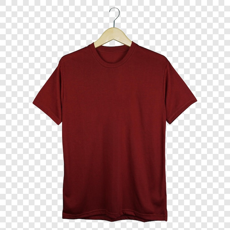 PSD t-shirt em branco padrão cor castanho fundo transparente