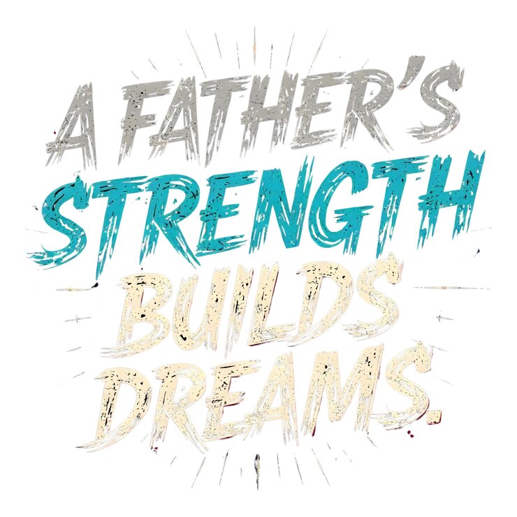 PSD t-shirt una fuerza de padre construye sueños un día de padre cita inspiradora gráfico