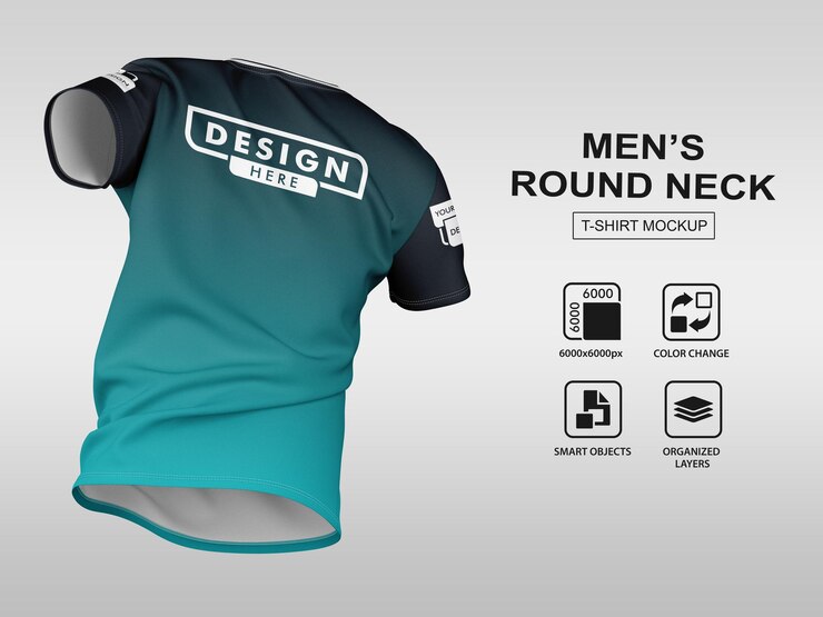 PSD t shirt girocollo da donna mockup vista retro