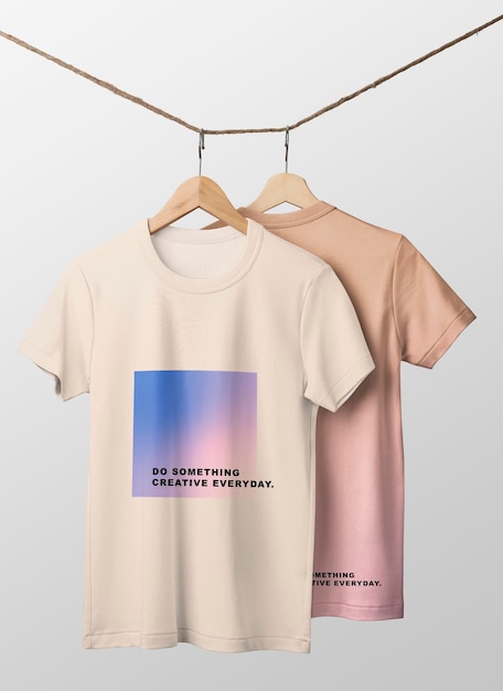T-shirt impresso maquete de roupa casual com citação positiva em design unisex psd