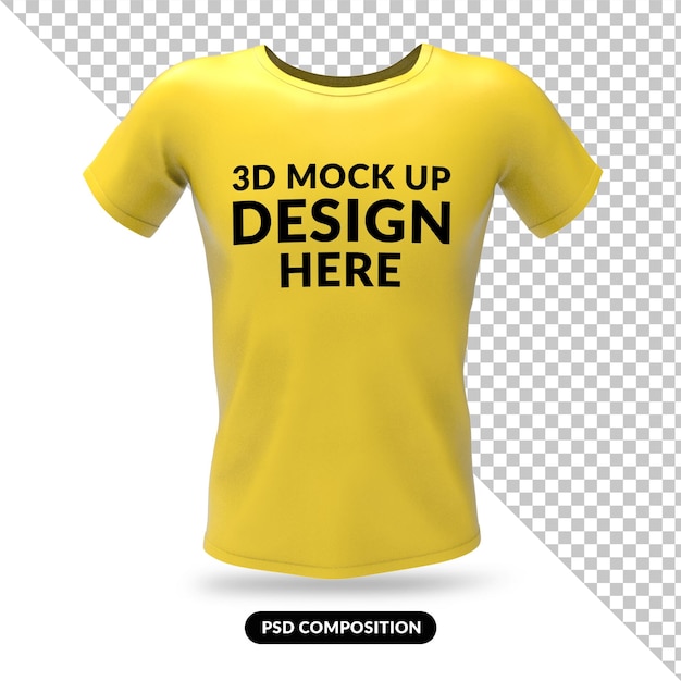 T-Shirt isoliert 3D-Rendering Premium PSD