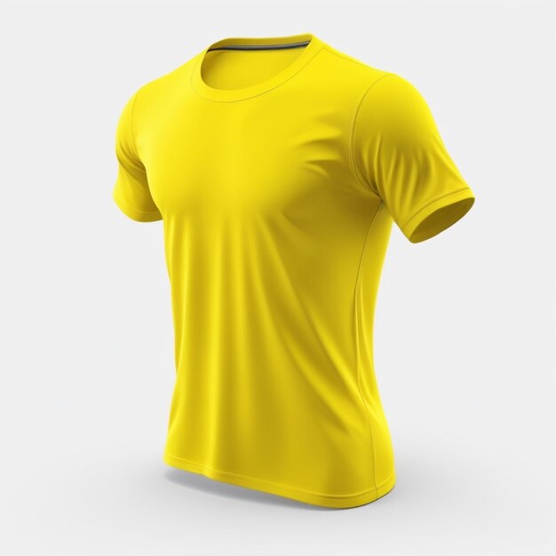 PSD t-shirt jaune psd sur fond blanc