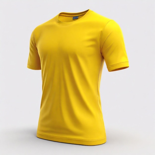 T-shirt Jaune Psd Sur Fond Blanc