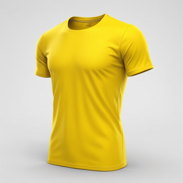 PSD t-shirt jaune psd sur fond blanc