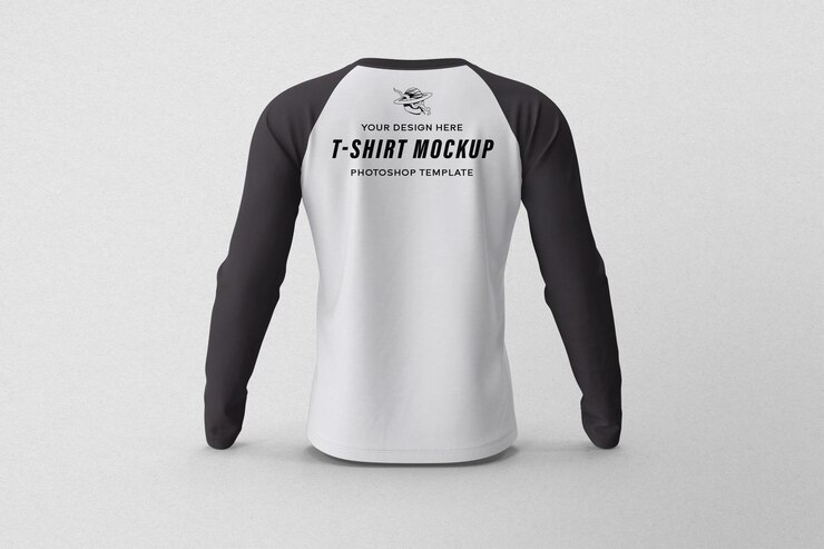 T-shirt Long Hand Back View Mockup (modello di maglietta a mano lunga)