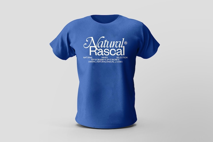T-shirt maschile a vista anteriore