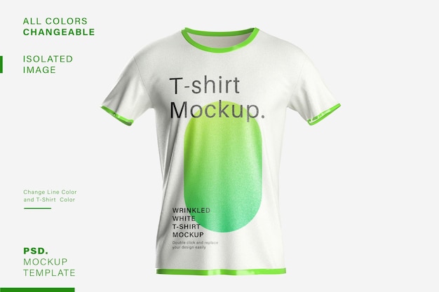 T-shirt mockup con uno sfondo verde