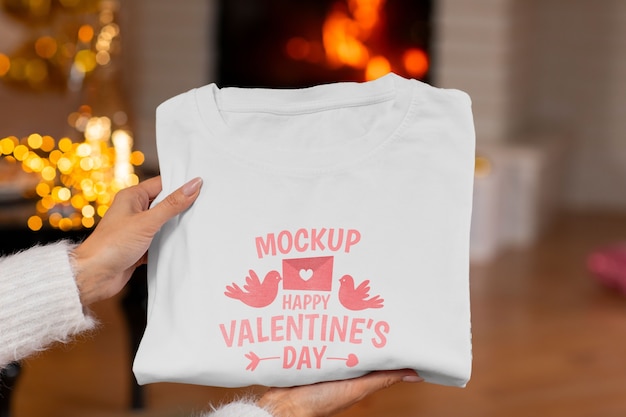 PSD t-shirt-mockup für den valentinstag