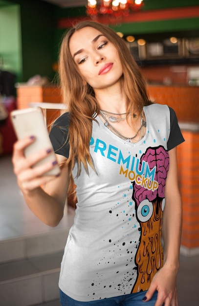 T-shirt-mockup für frauen