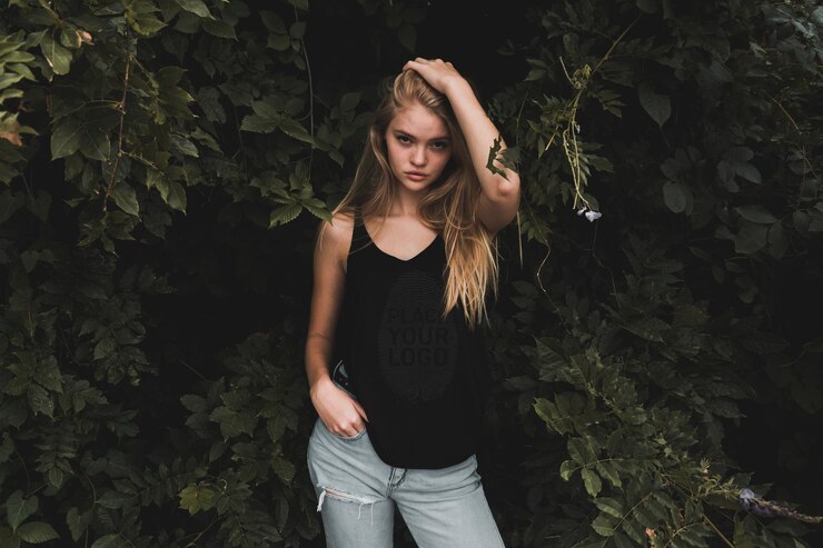 PSD t-shirt-mockup für frauen