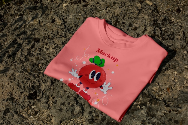 T-Shirt-Mockup in der Natur