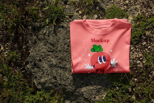T-Shirt-Mockup in der Natur