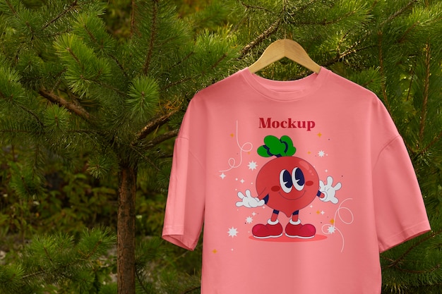T-Shirt-Mockup in der Natur
