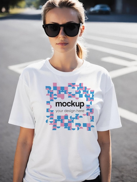 T-Shirt-Mockup-Tee-Vision-Schablone für unisex-Ästhetische Branding-Merchandise-Mock-up