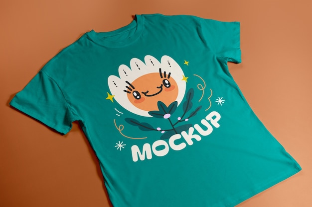 T-Shirt-Modell von oben