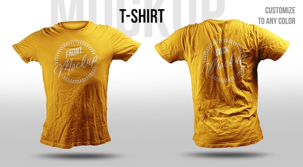 T-Shirt-Modell Vorder- und Rückansicht