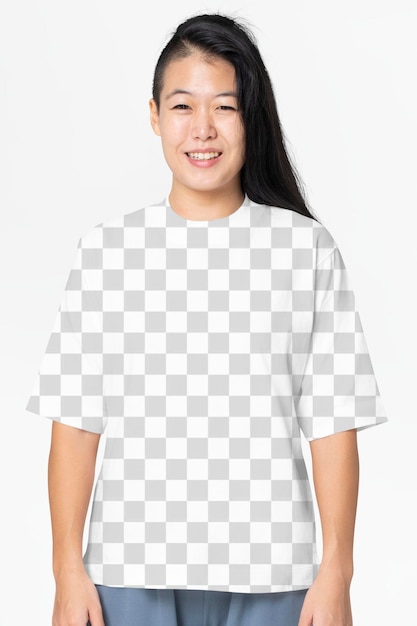 T-shirt png mockup transparente de pescoço redondo mulheres39s moda casual