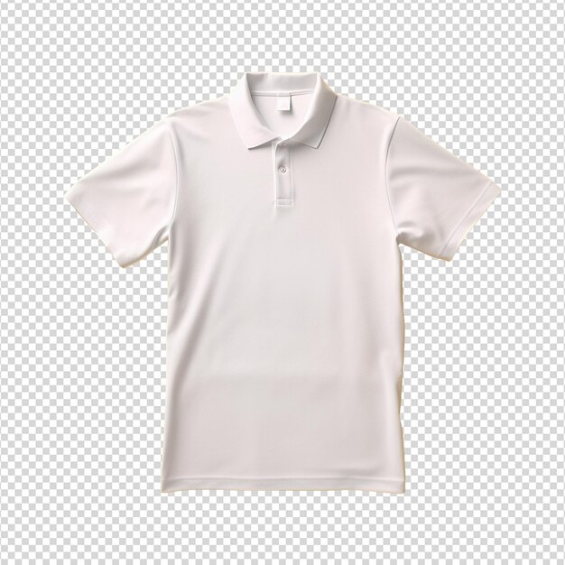 PSD t-shirt de polo blanc à manches courtes isolé sur un fond transparent