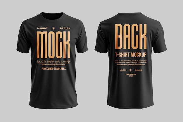 T-shirt preto com uma camiseta preta na frente PSD