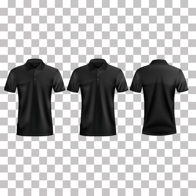 T-shirt preto isolado em fundo transparente