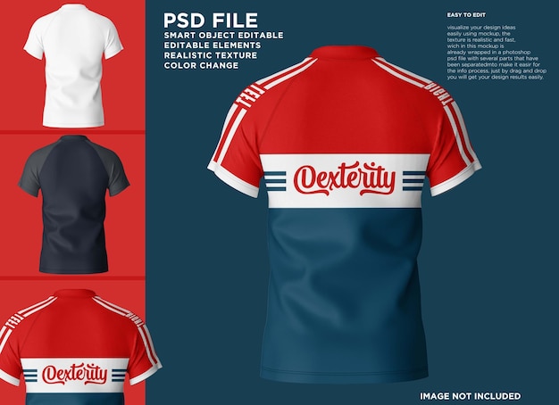 PSD t-shirt raglan mancha corta mockup del cuello del vn