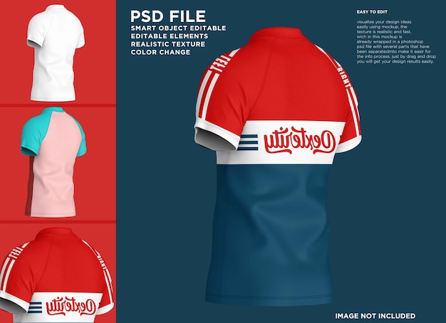 PSD t-shirt raglan mancha corta mockup del cuello del vn