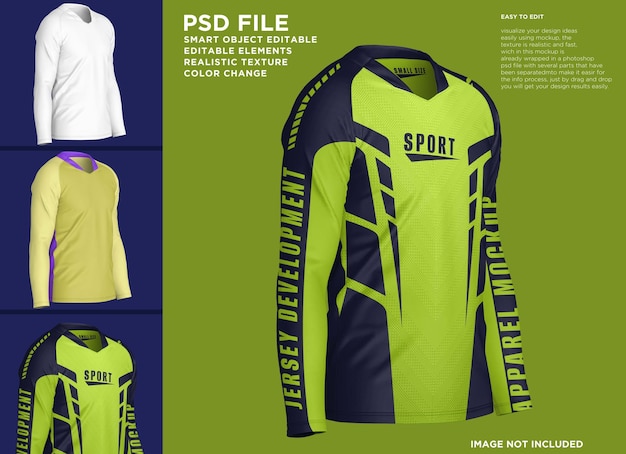 PSD t-shirt raglan mancha larga mockup del cuello