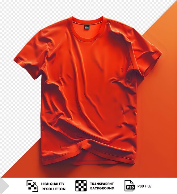 PSD t-shirt rouge sur un cintre contre un mur rouge et orange png psd