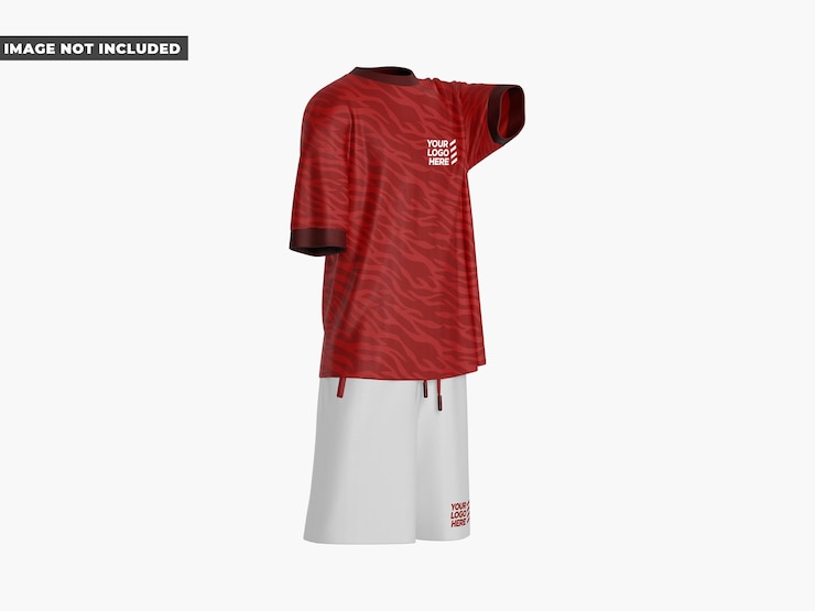 PSD t-shirt et shorts de sport mockup moitié côté